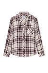 Plaid shirt with a collar on a white background