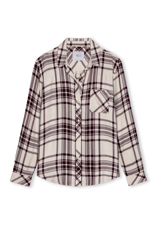 Plaid shirt with a collar on a white background