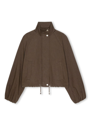 funnel neck brown jacket