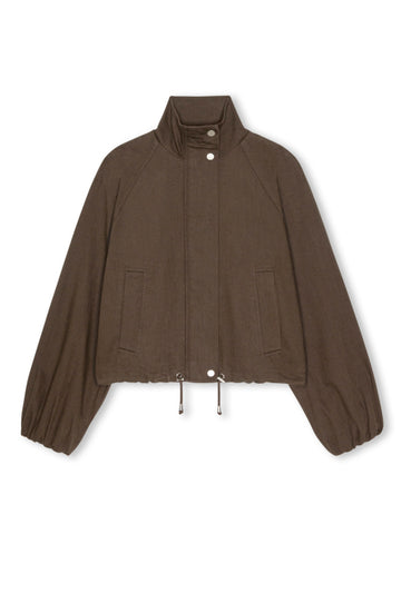 funnel neck brown jacket