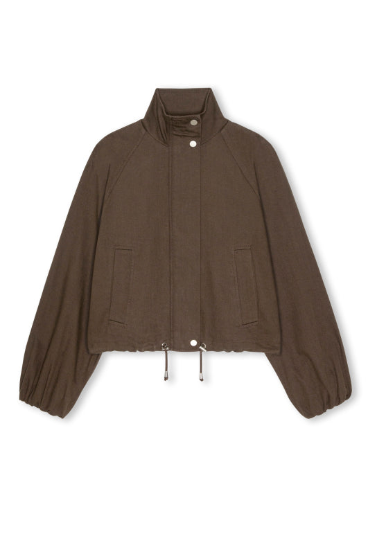 funnel neck brown jacket