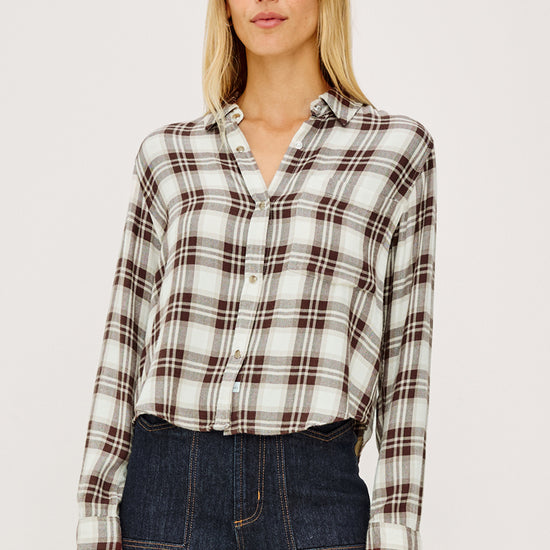 checked shsirt in super soft flannel worn with blue denim