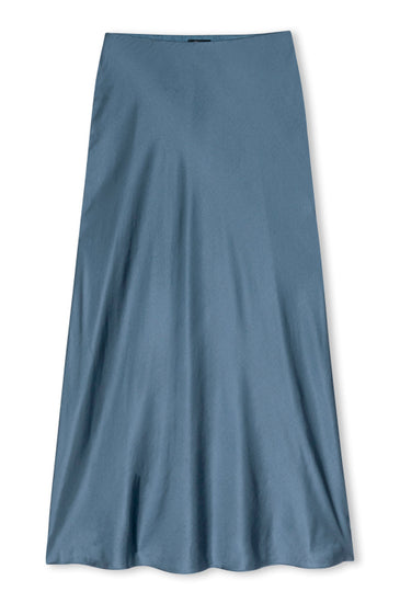 bue bias cut skirt in dusty blue