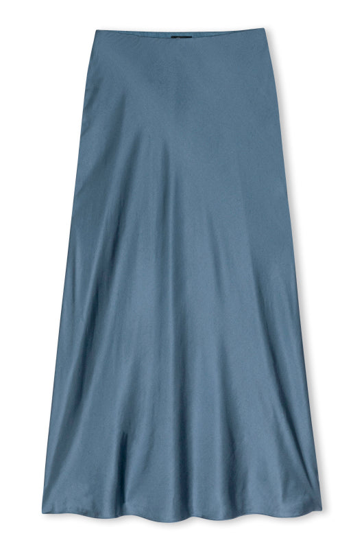bue bias cut skirt in dusty blue