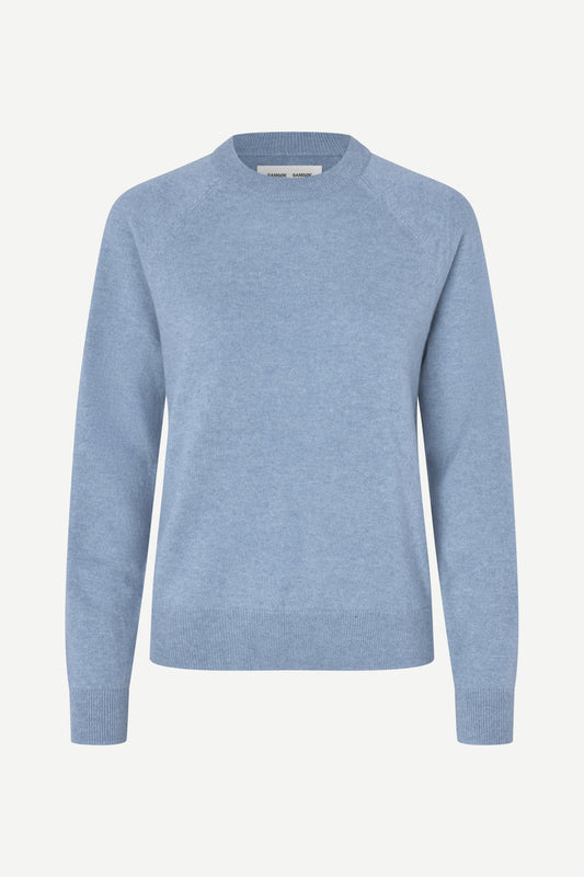 Blue sweater on a white background