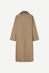 Beige trench coat on a white background