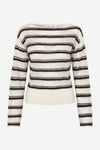 striped boat neck jumper on a white background