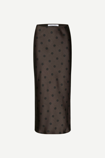 Black polka dot skirt on a white background