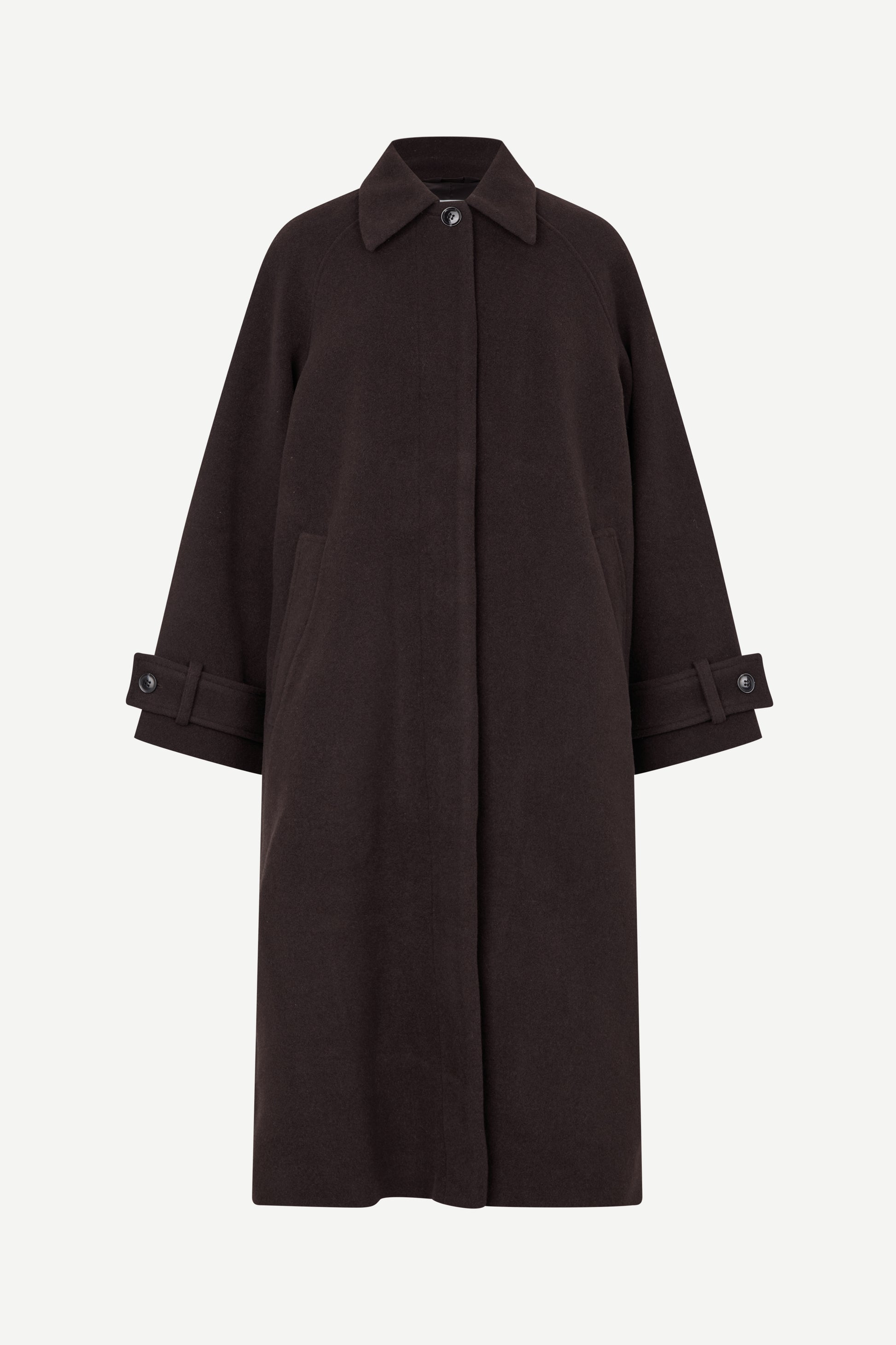 Dark brown coat on a white background
