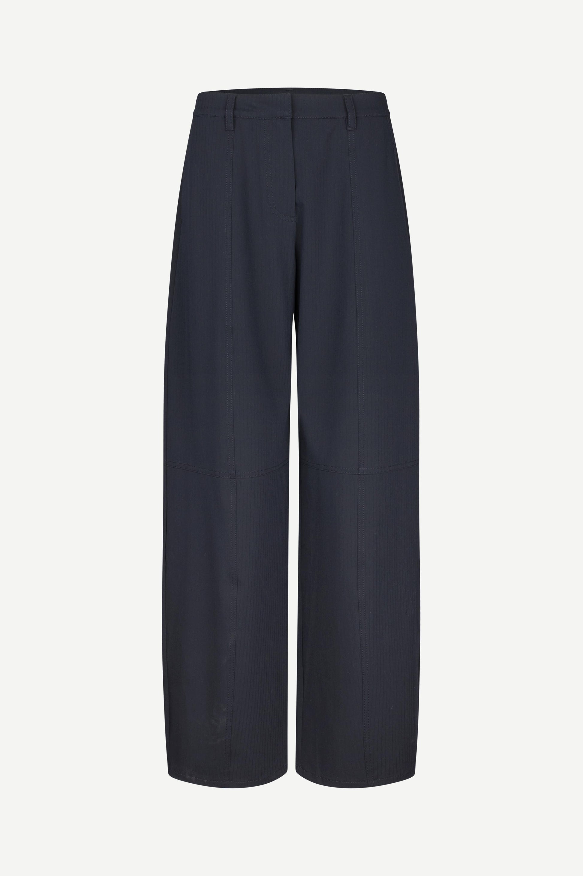 navy wide-leg pants on a white background
