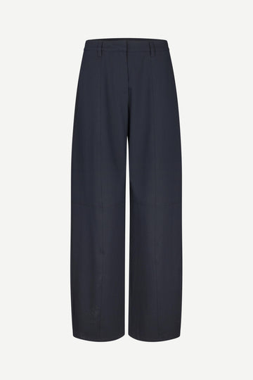 navy wide-leg pants on a white background