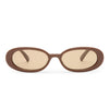 Brown oval sunglasses on a white background