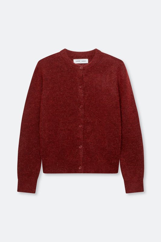 Red Cardigan on white background