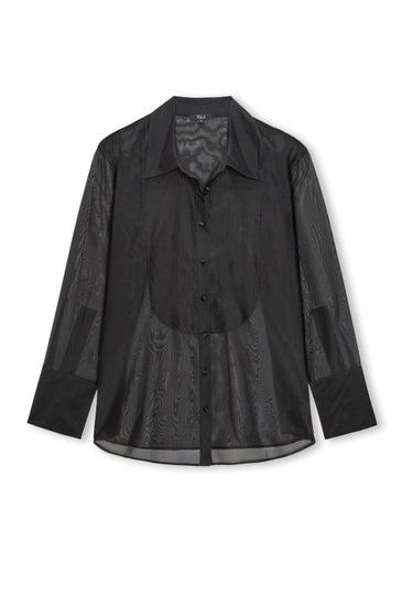 Black organza shirt on a white background