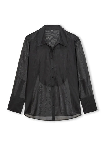 Black organza shirt on a white background