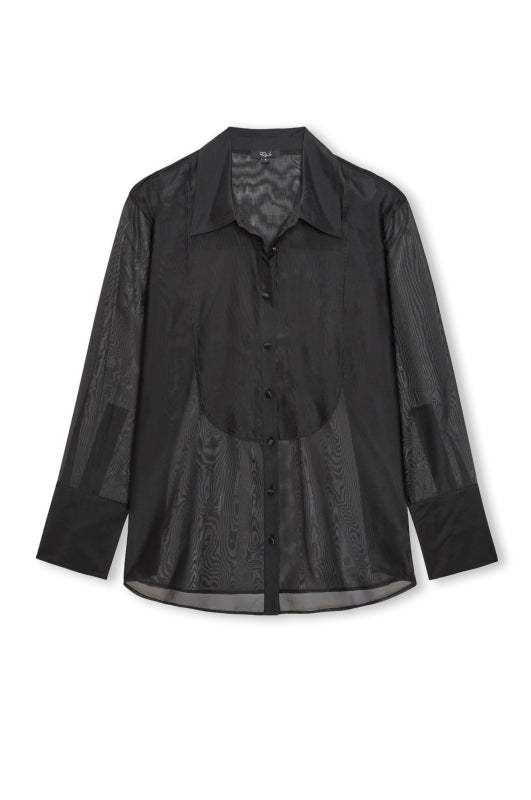 Black organza shirt on a white background
