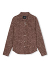 Leopard print brown shirt on white background