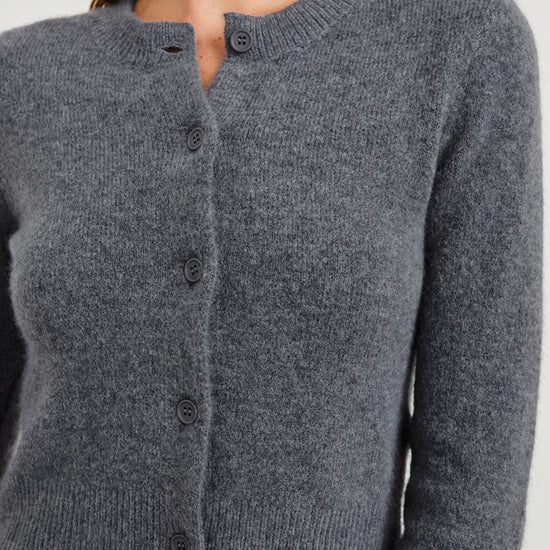 round neck with button down long sleeve  close up