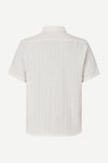 White short-sleeve shirt with a collar on a white background