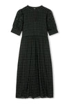 short sleeve black grid embroidery dress from rails
