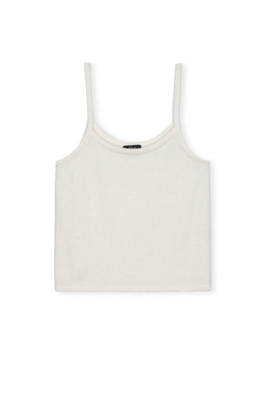 white round neck cami with spaghetti straps