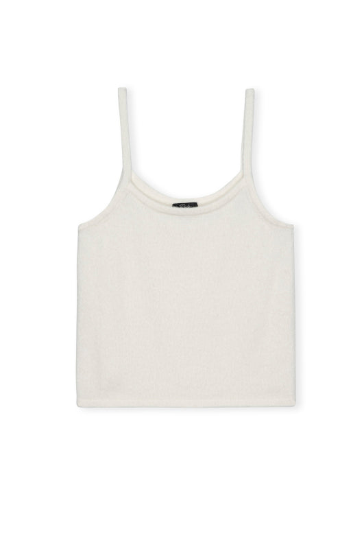 white round neck cami with spaghetti straps