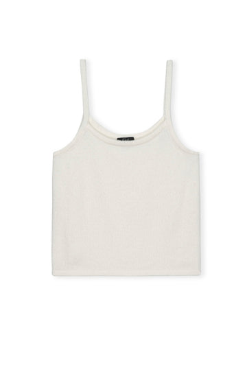 white round neck cami with spaghetti straps