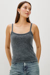 dark grey spaghetti strap cami model shot