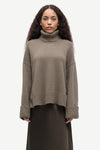 khaki green chunky roll neck jumper with ribbed neck, cuffs and hemline from samsoe samsoe
