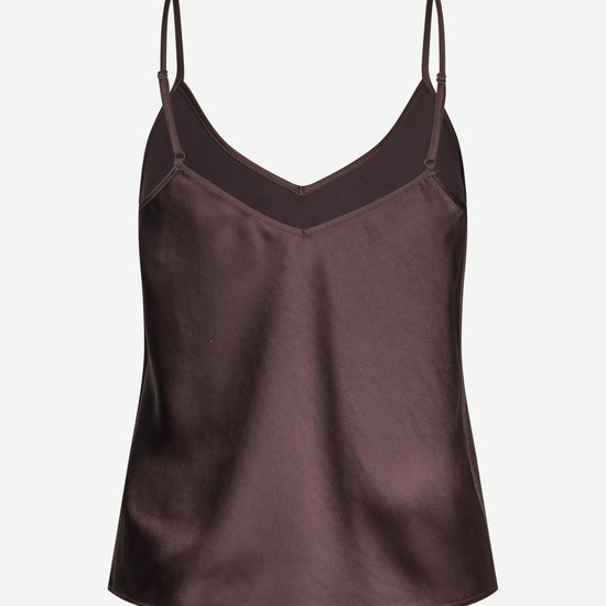 spaghetti strap v neck burgundy cami from samsoe samsoe  rear view