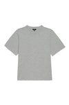 grey short sleeve cotton/cashmere mix top with round neck