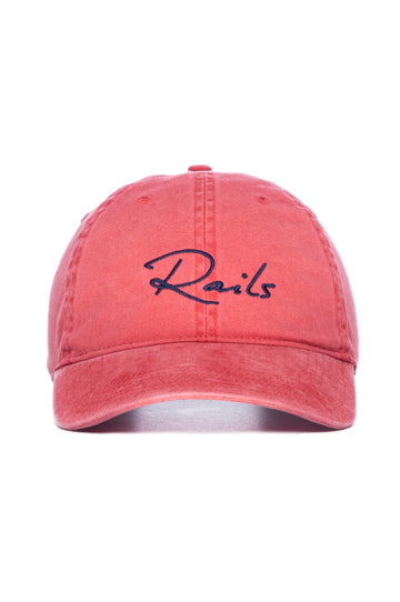 washed red cotton cap