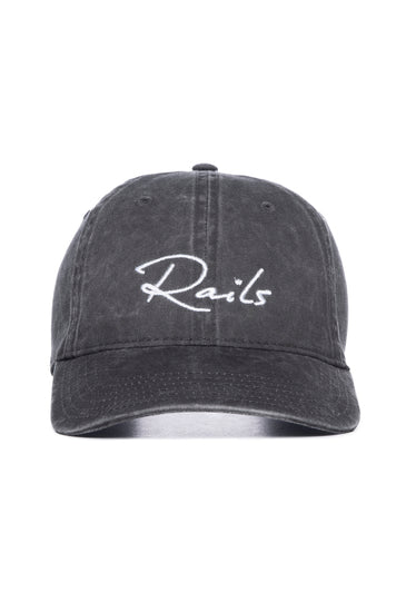 Washed black cotton cap