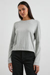 grey long sleeve cashmere mix op with round neck