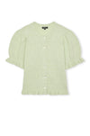 short sleeve ruffle top light green cardigan from rails