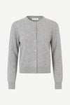 round neck grey mel cardigan with long sleeves from samsoe samsoe
