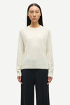 o neck white regular fit jumper with long sleeves from samsoe samsoe model shot