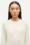 o neck white regular fit jumper with long sleeves from samsoe samsoe close up