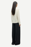 o neck white regular fit jumper with long sleeves from samsoe samsoe rear view