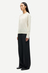 o neck white regular fit jumper with long sleeves from samsoe samsoe side view