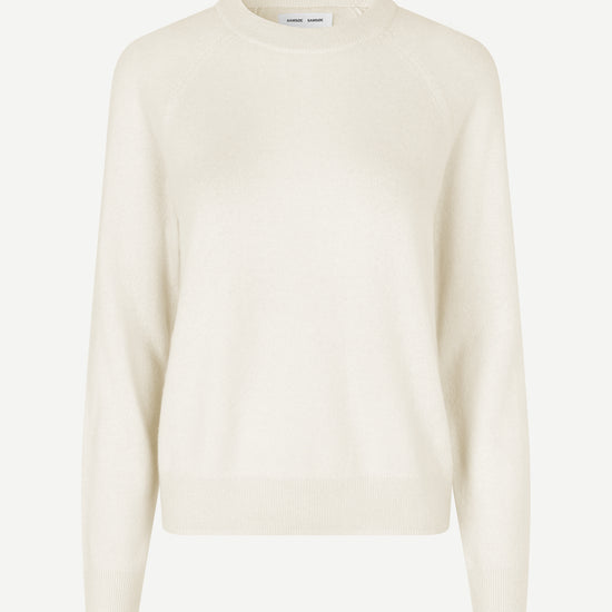 o neck white regular fit jumper with long sleeves from samsoe samsoe