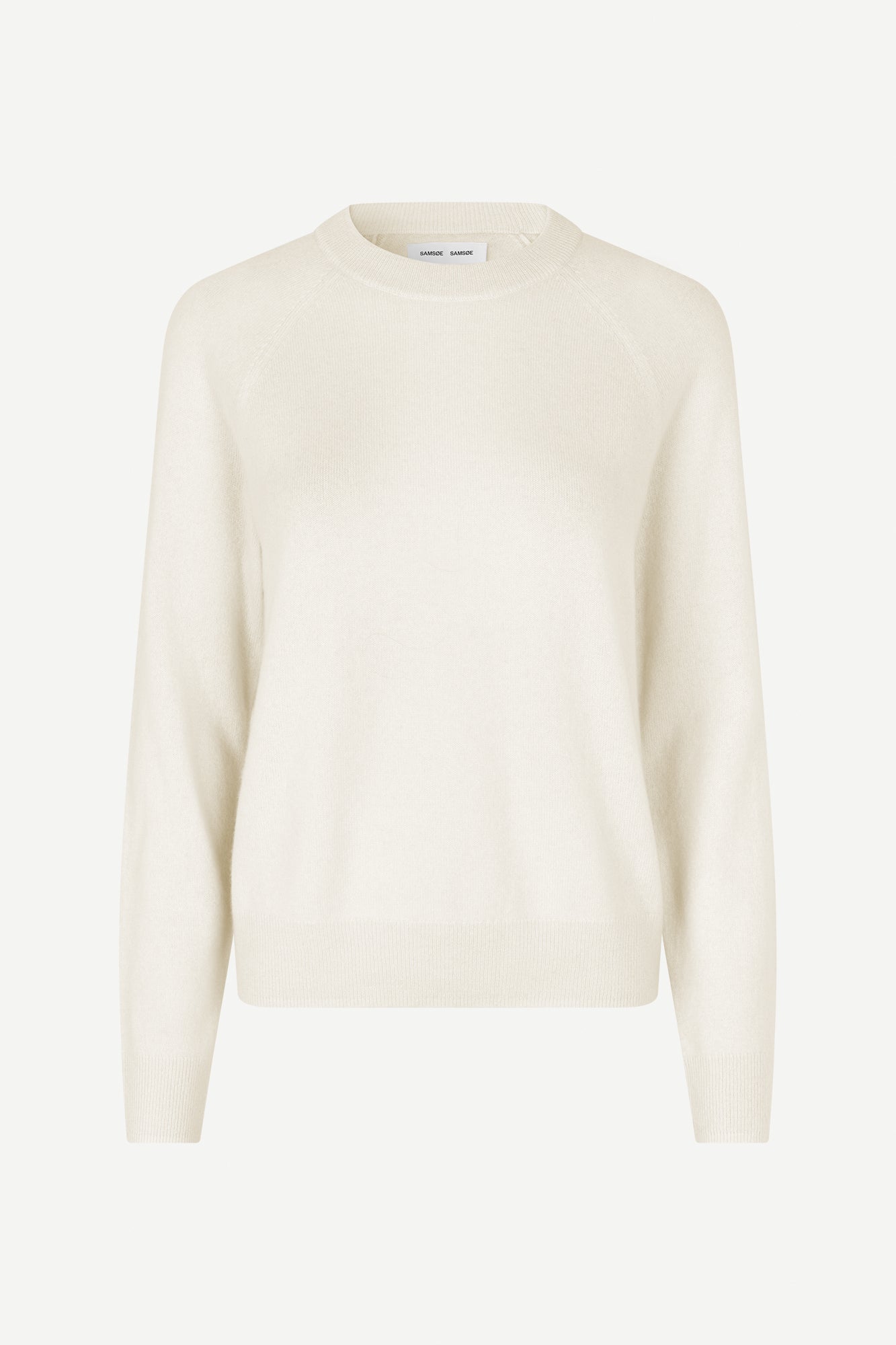 o neck white regular fit jumper with long sleeves from samsoe samsoe