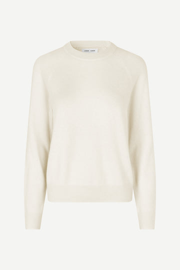 o neck white regular fit jumper with long sleeves from samsoe samsoe