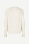o neck white regular fit jumper with long sleeves from samsoe samsoe rear view