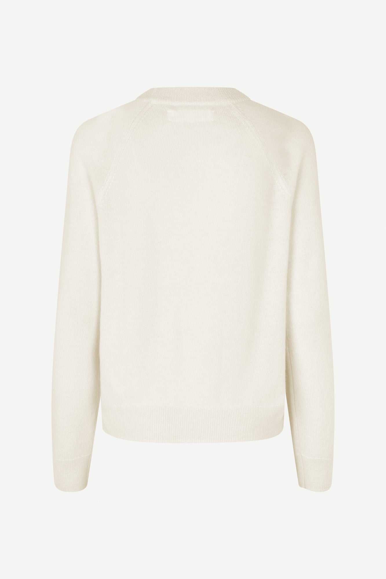 o neck white regular fit jumper with long sleeves from samsoe samsoe rear view