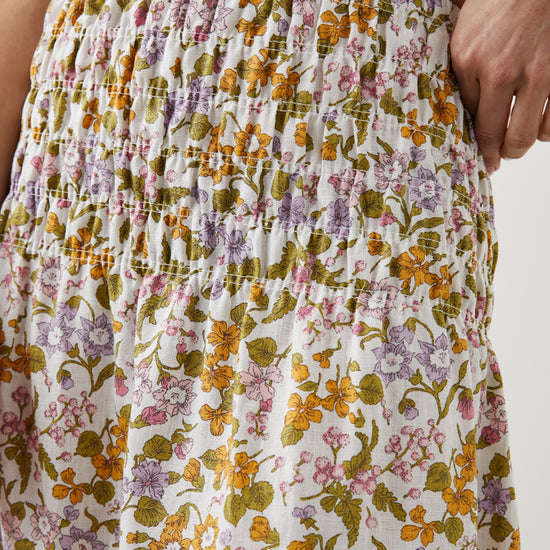 pastel floral thick ruched waisted skirt which can double up as a knee length dress