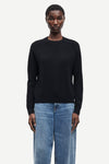 o neck black long sleeve jumper from samsoe samsoe model shot