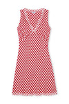 v neck red gingham sleeveless short dress from rails