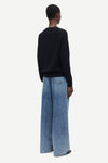 o neck black long sleeve jumper from samsoe samsoe rear view