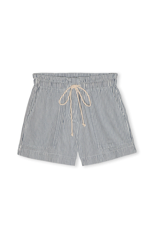 thin blue stripe shorts with drawstring waistband from rails